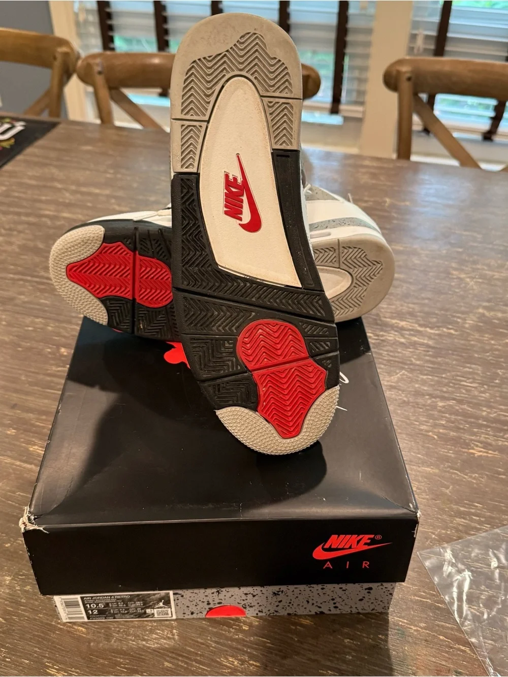 Jordan Men’s White and Gray Athletic Shoes with Red Jumpman